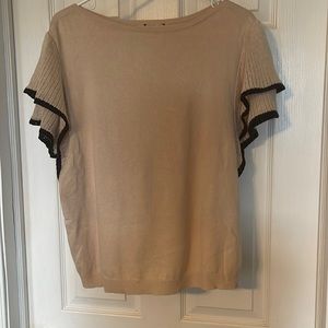 Ann Taylor beige and black top size Large